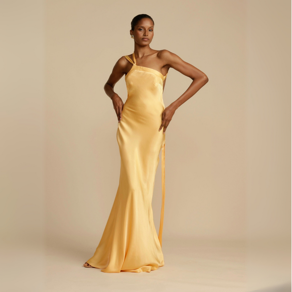 Ladies' One-Shoulder Slip Maxi Dress