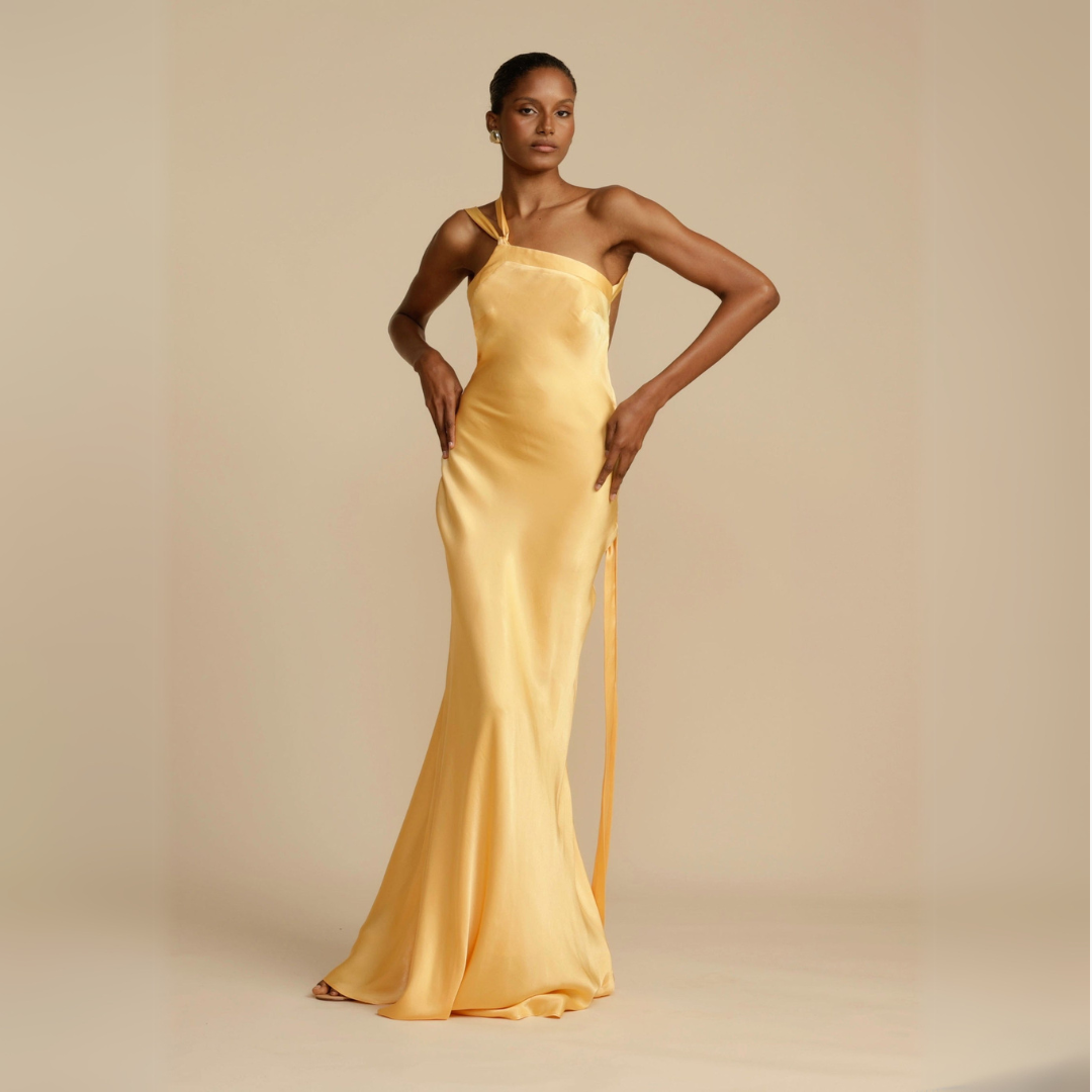 Ladies' One-Shoulder Slip Maxi Dress