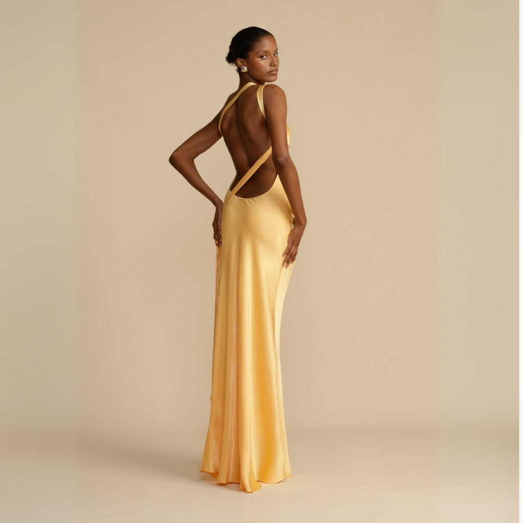 Ladies' One-Shoulder Slip Maxi Dress