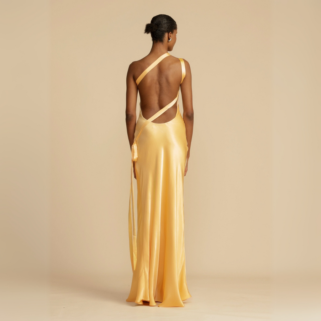 Ladies' One-Shoulder Slip Maxi Dress