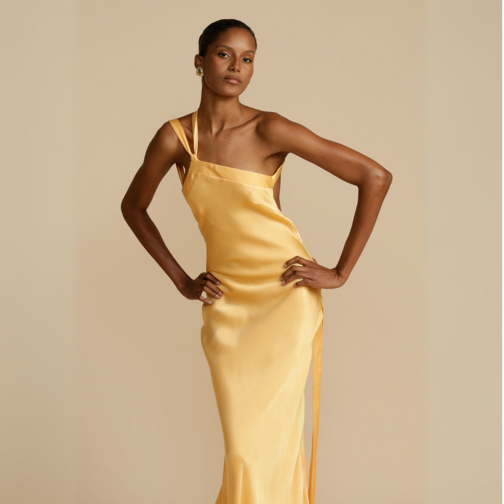 Ladies' One-Shoulder Slip Maxi Dress