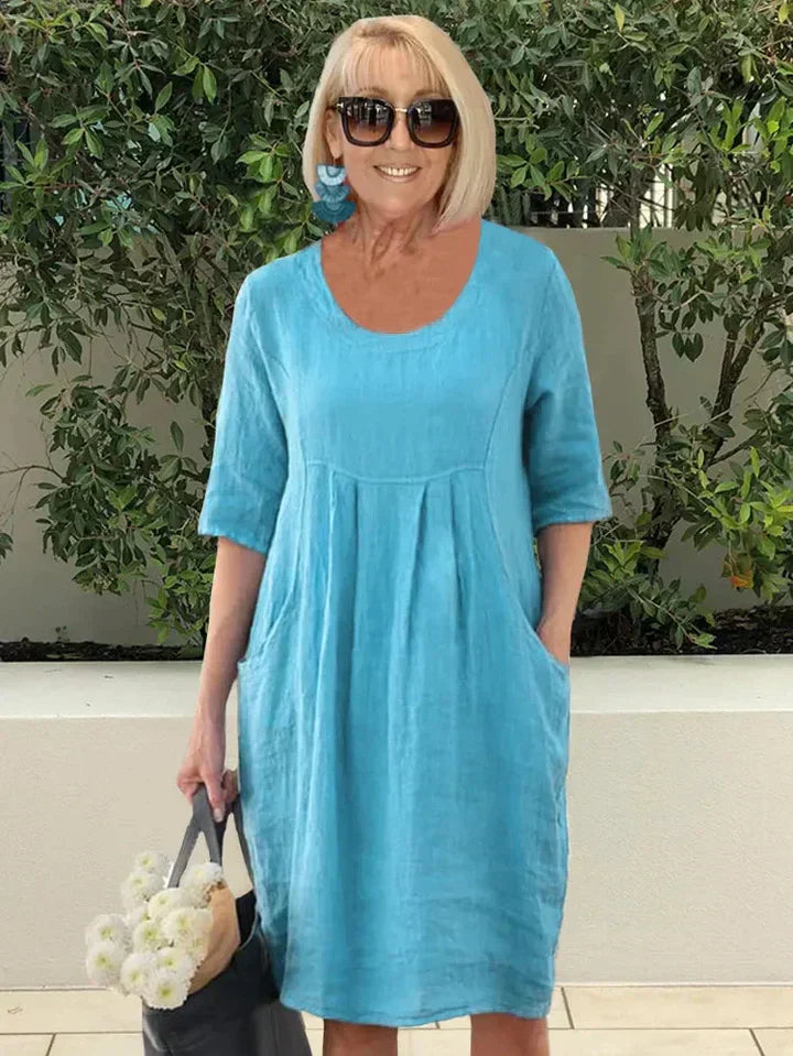 Ladies' Pocket A-Line Midi Dress