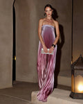 Ladies Strapless Ombre Evening Maxi Dress