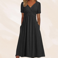 Women's V-Neck A-Line Midi Dress