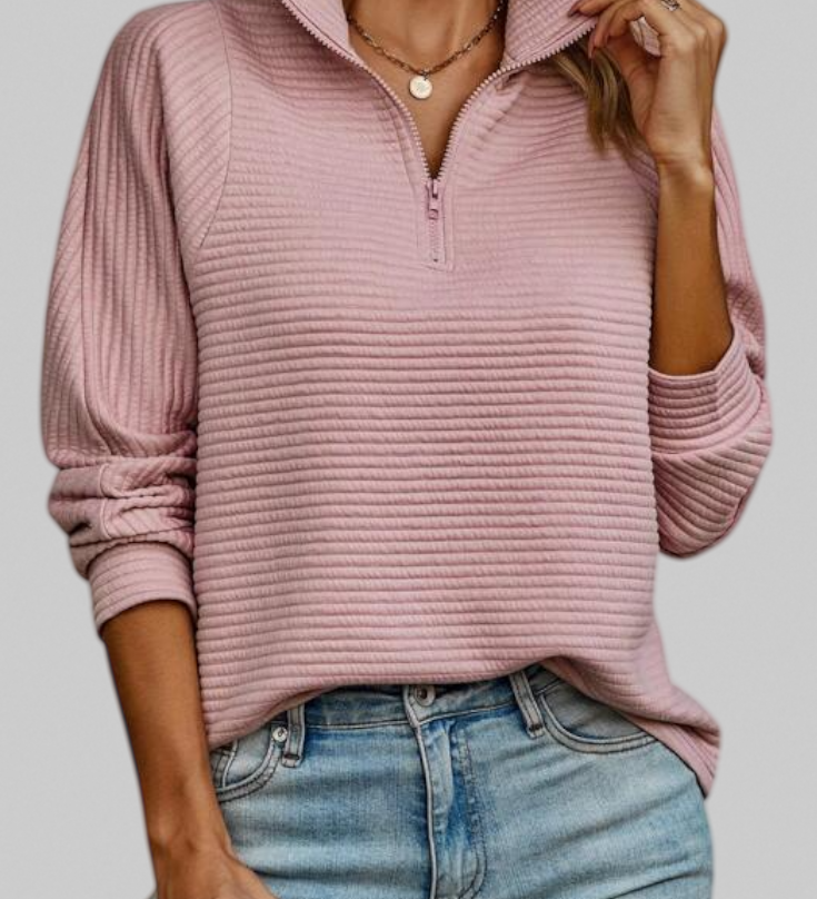 Delaney – Zip V-Neck Jumper