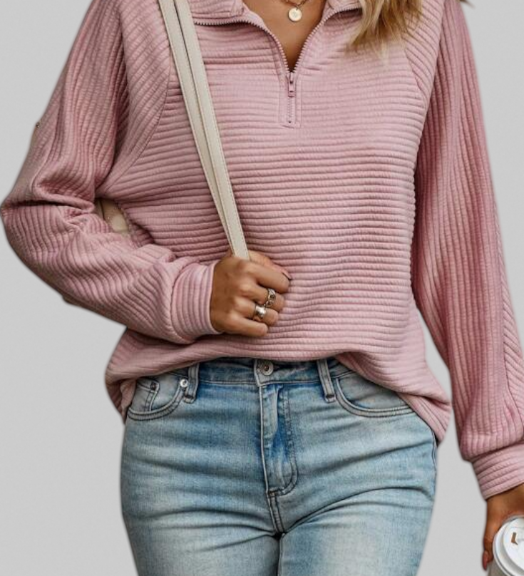 Delaney – Zip V-Neck Jumper