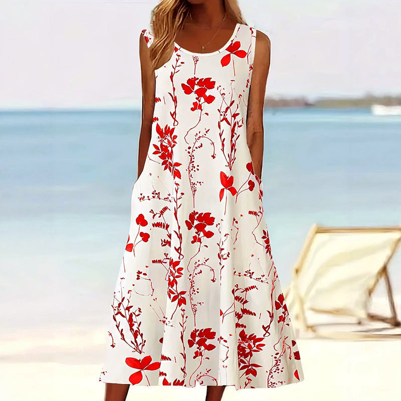 Women's Sleeveless A-Line Midi Dress