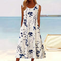 Women's Sleeveless A-Line Midi Dress