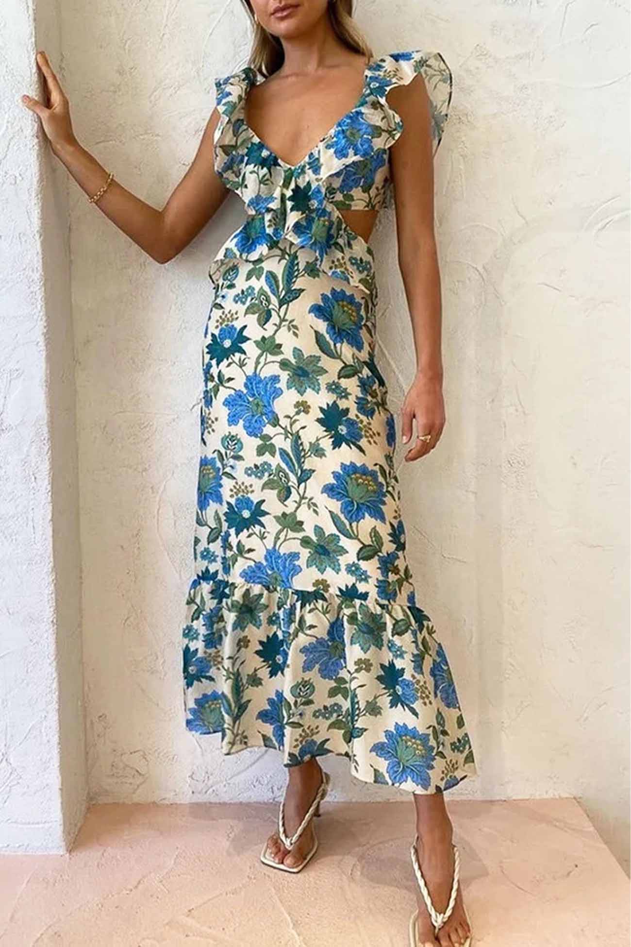 Ladies Floral Summer Maxi Dress