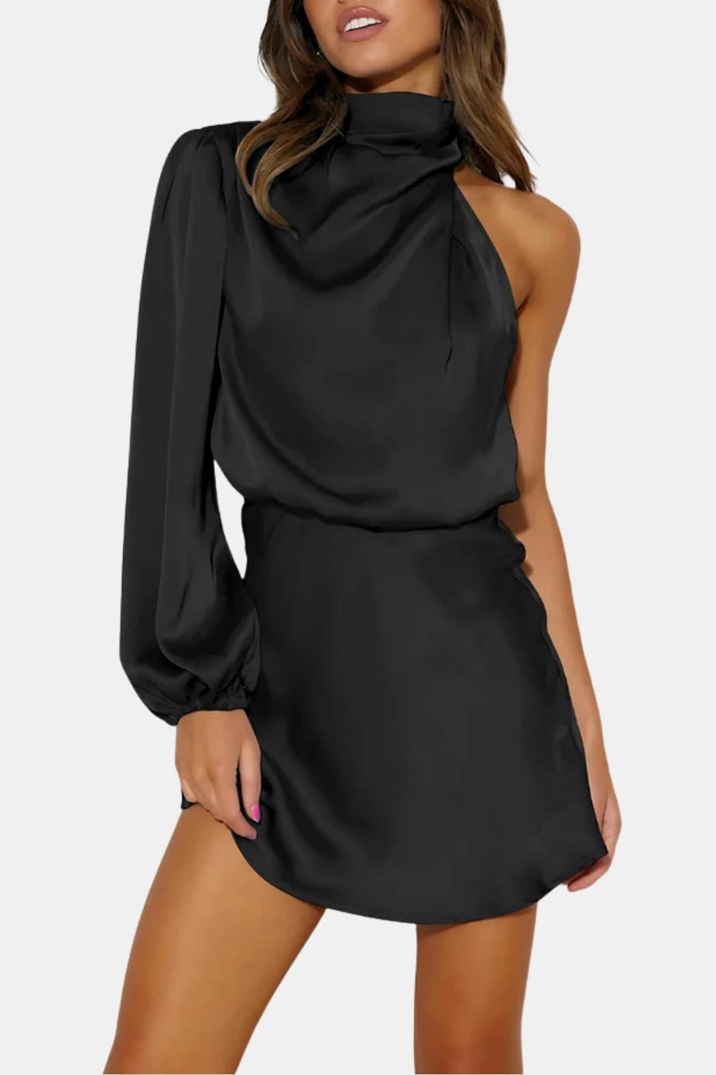 Ladies One-Shoulder Cocktail Mini Dress