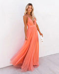 Women's Spaghetti Strap A-Line Maxi Dress