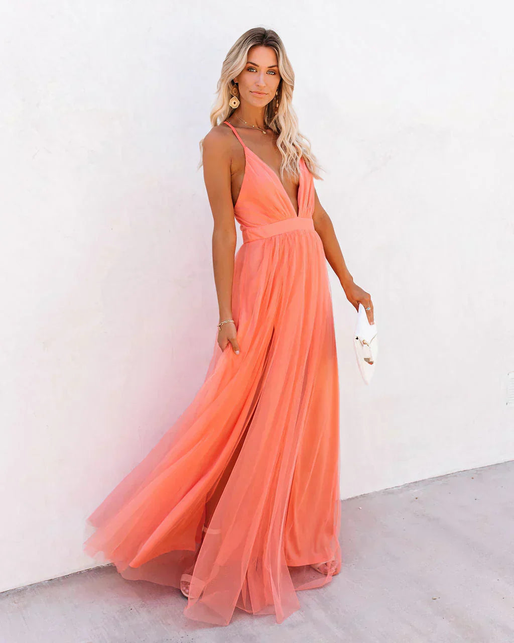 Women's Spaghetti Strap A-Line Maxi Dress
