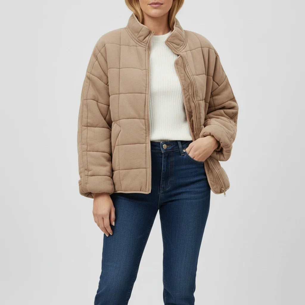 Ladies Quilted Bomber Jacket