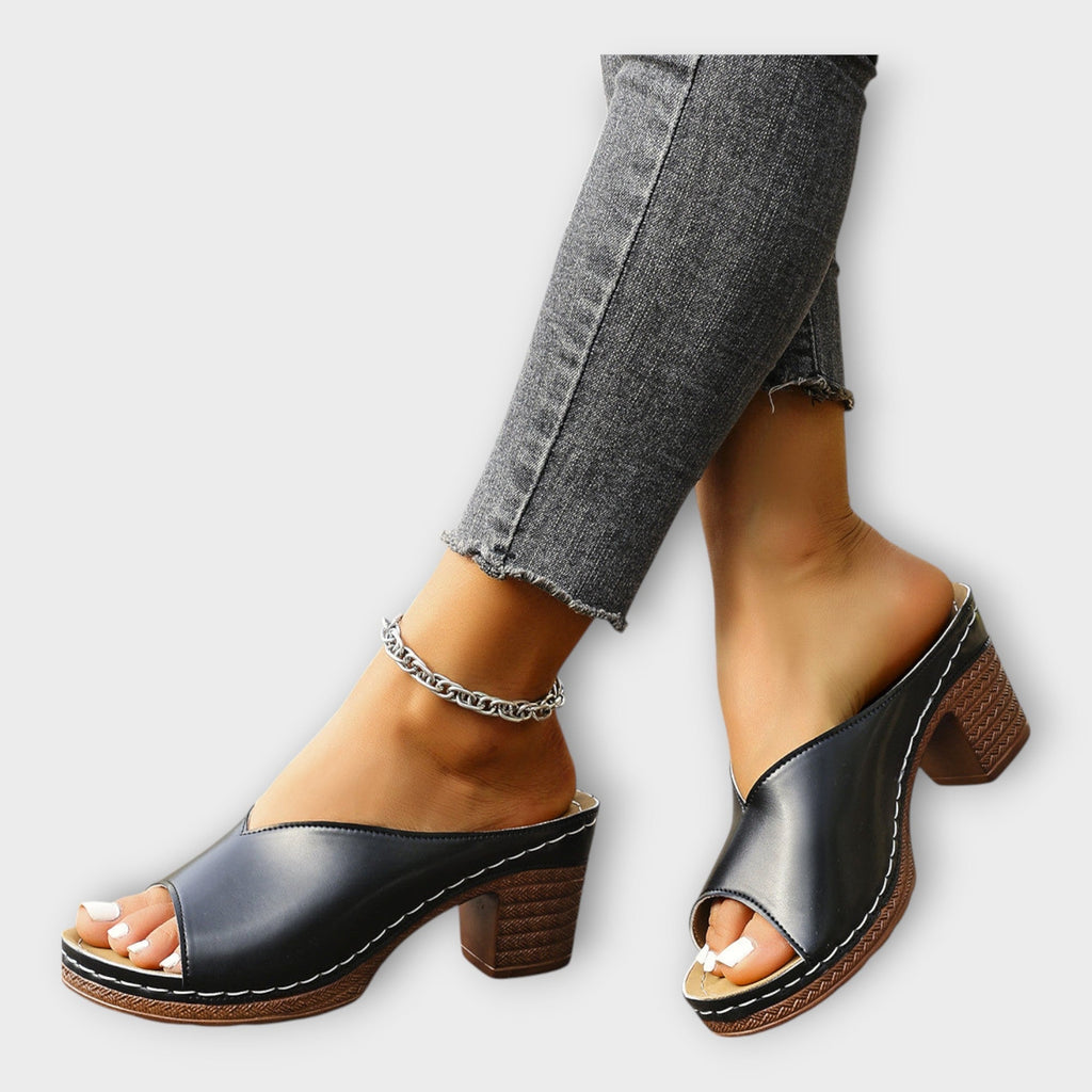 Sandals with Thick Sole and Open Heel Area