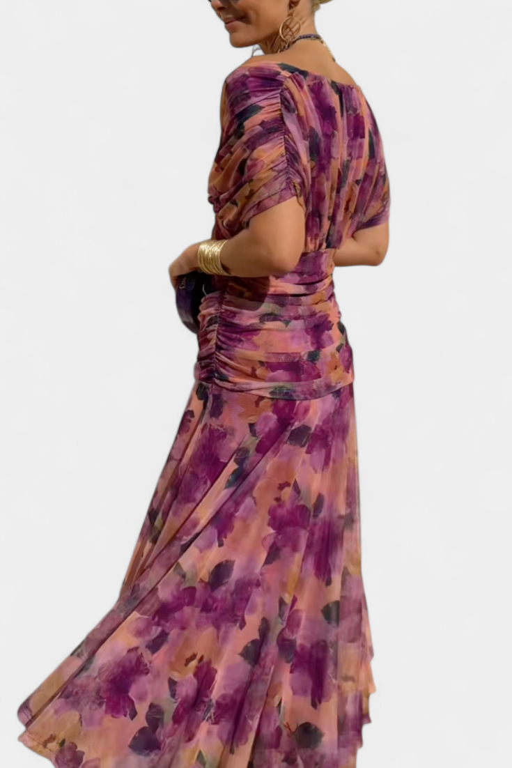 Women's V-Neck Wrap Midi Dress
