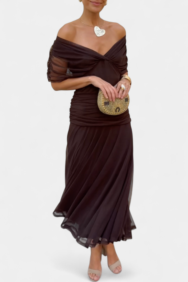 Women's V-Neck Wrap Midi Dress