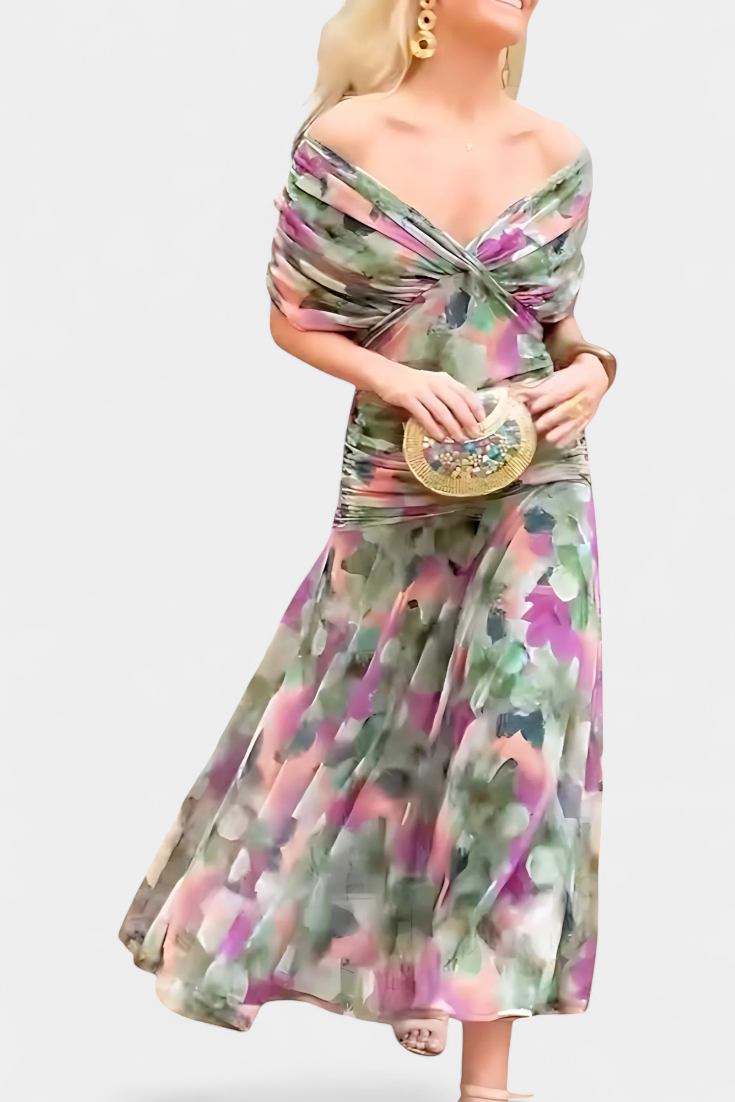 Women's V-Neck Wrap Midi Dress