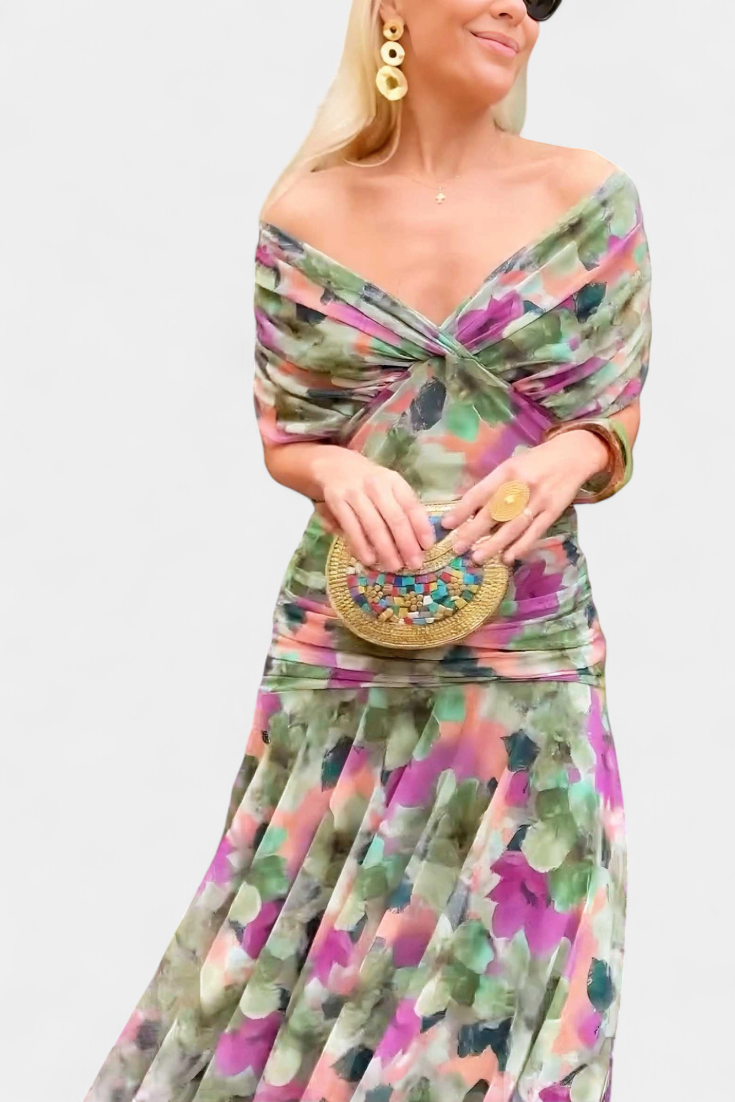 Women's V-Neck Wrap Midi Dress