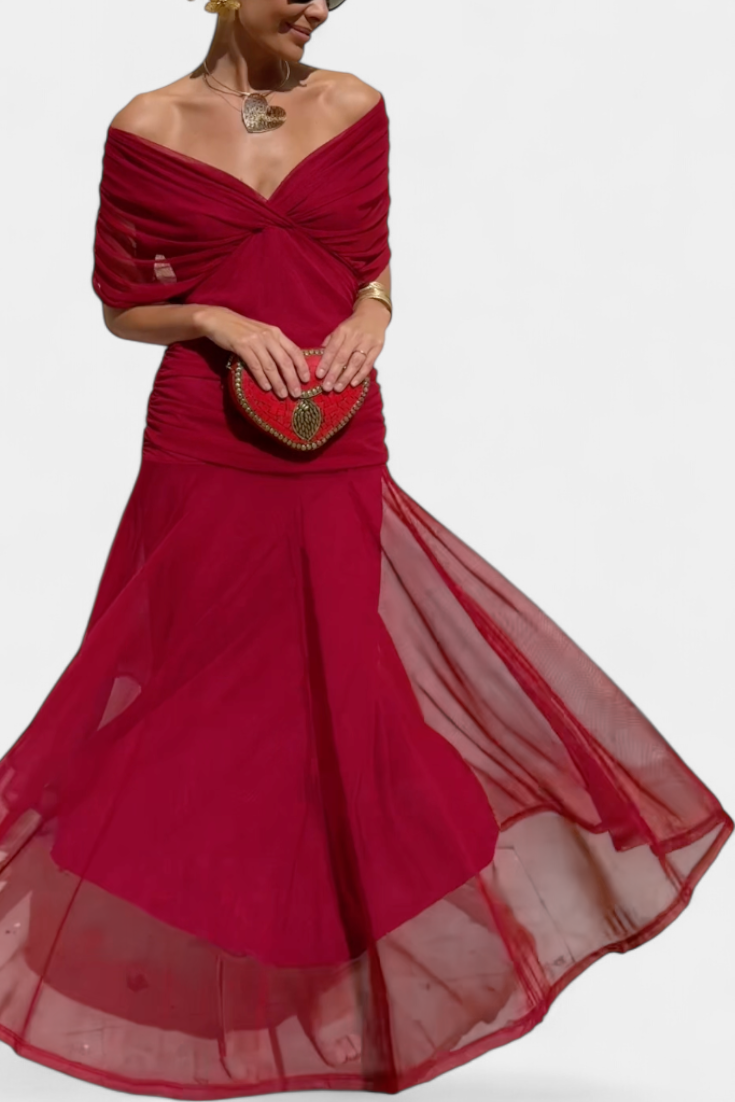 Women's V-Neck Wrap Midi Dress
