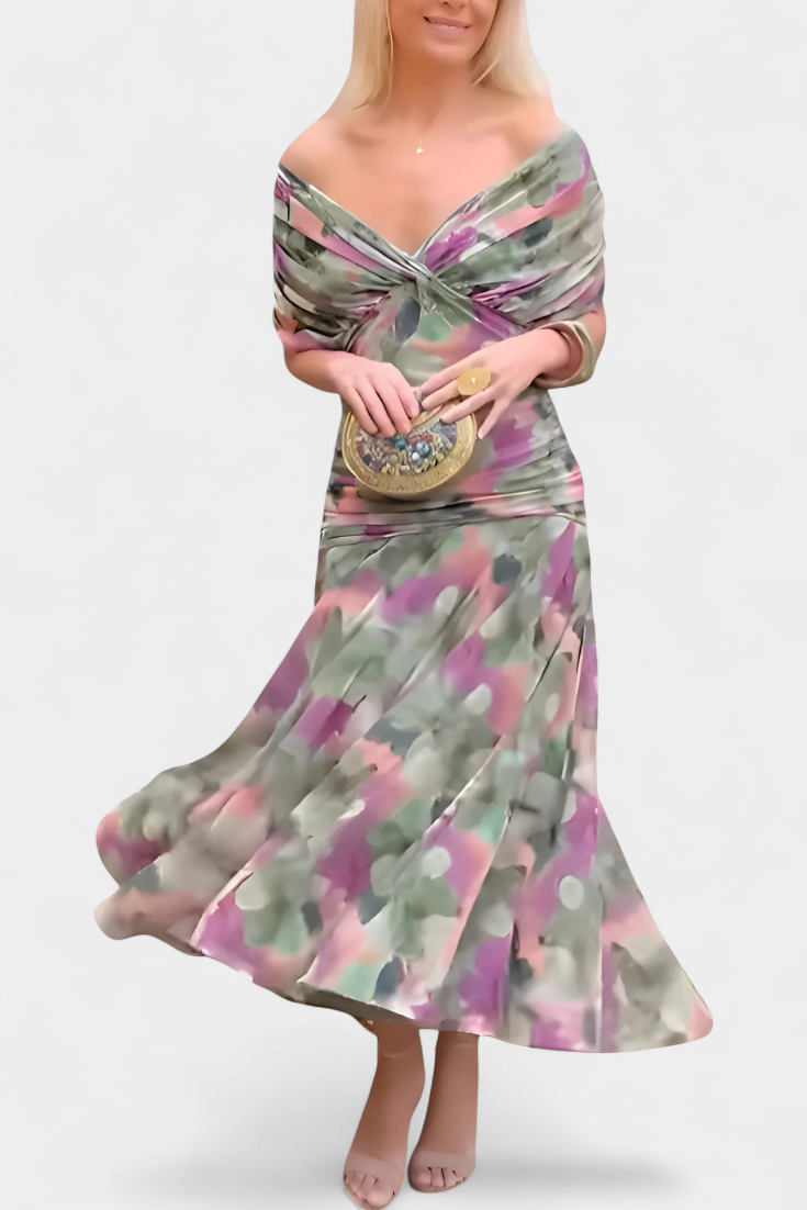 Women's V-Neck Wrap Midi Dress