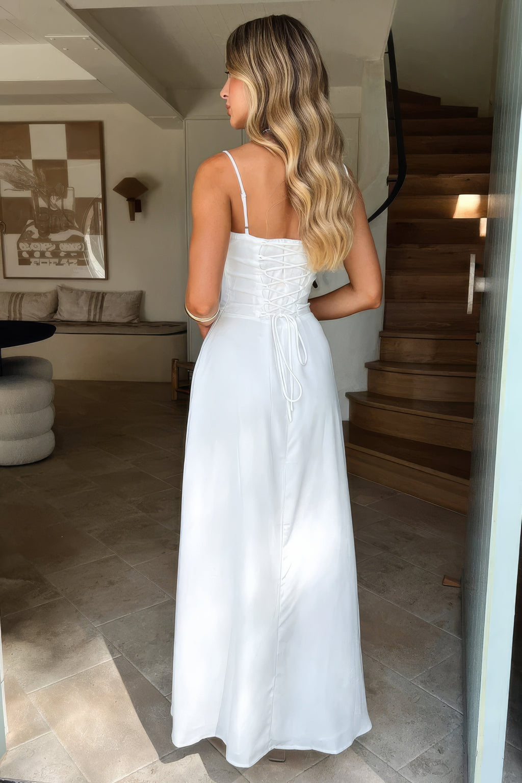 Women's Spaghetti Strap A-Line Maxi Dress