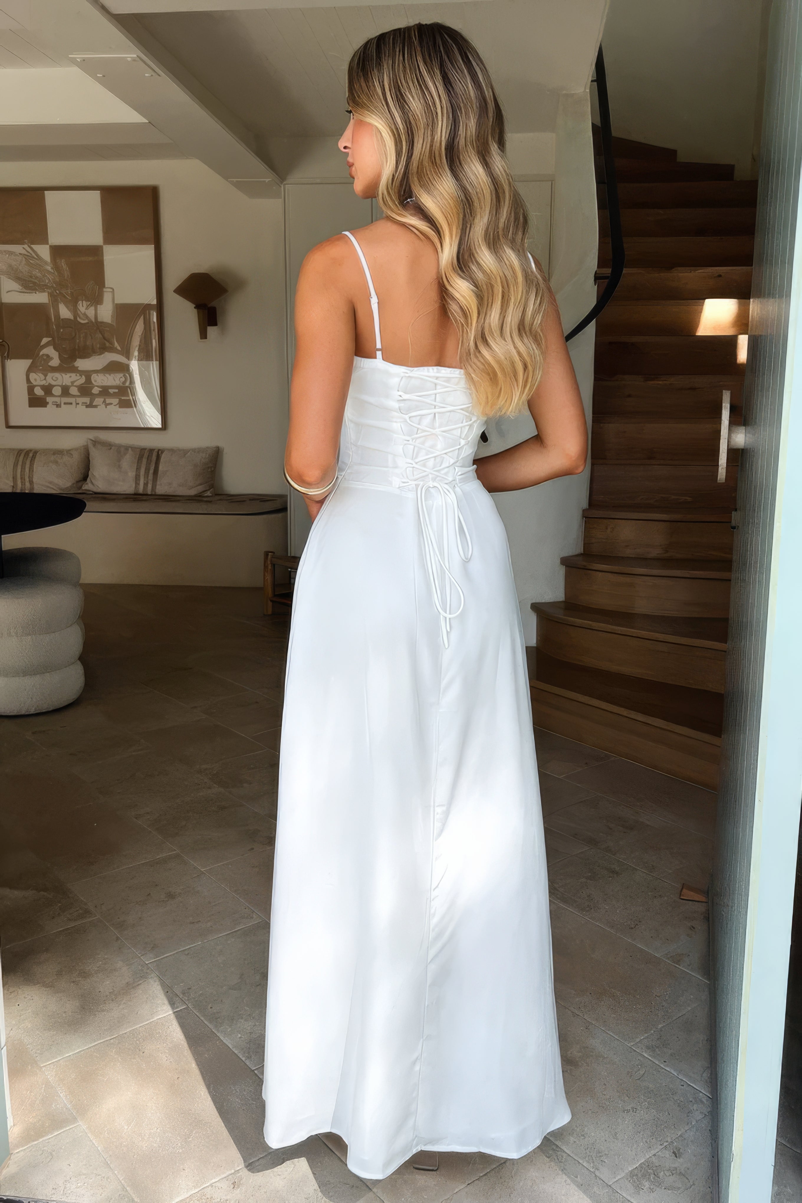 Women's Spaghetti Strap A-Line Maxi Dress