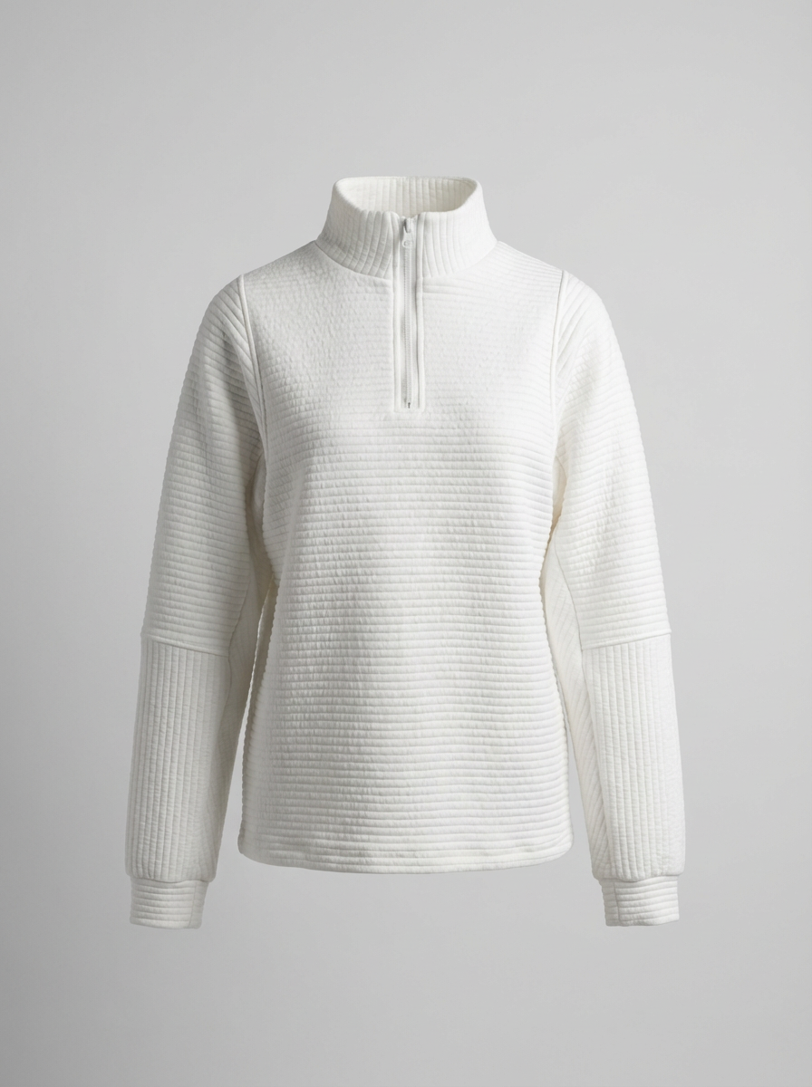 Elowyn | Ribbed Half Zip Pullover For Women