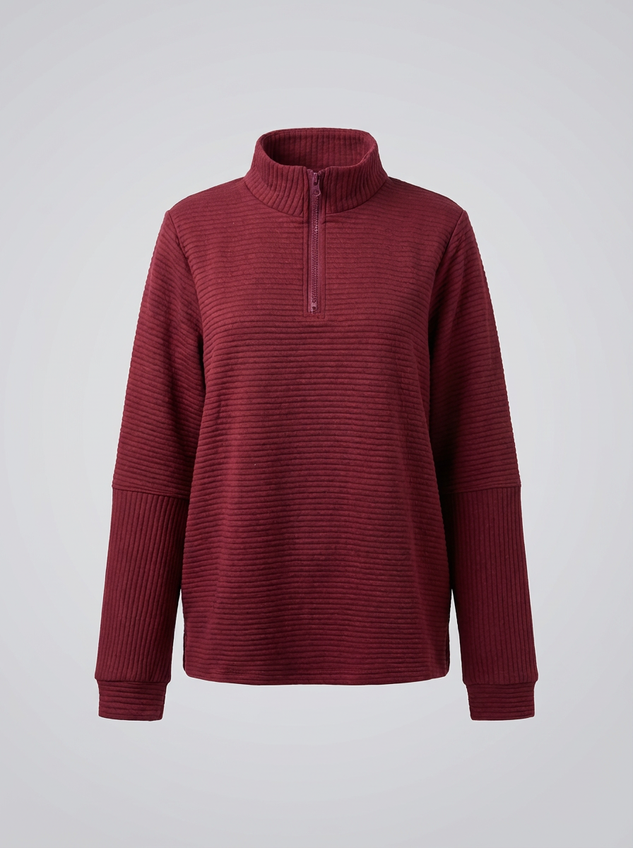Elowyn | Ribbed Half Zip Pullover For Women