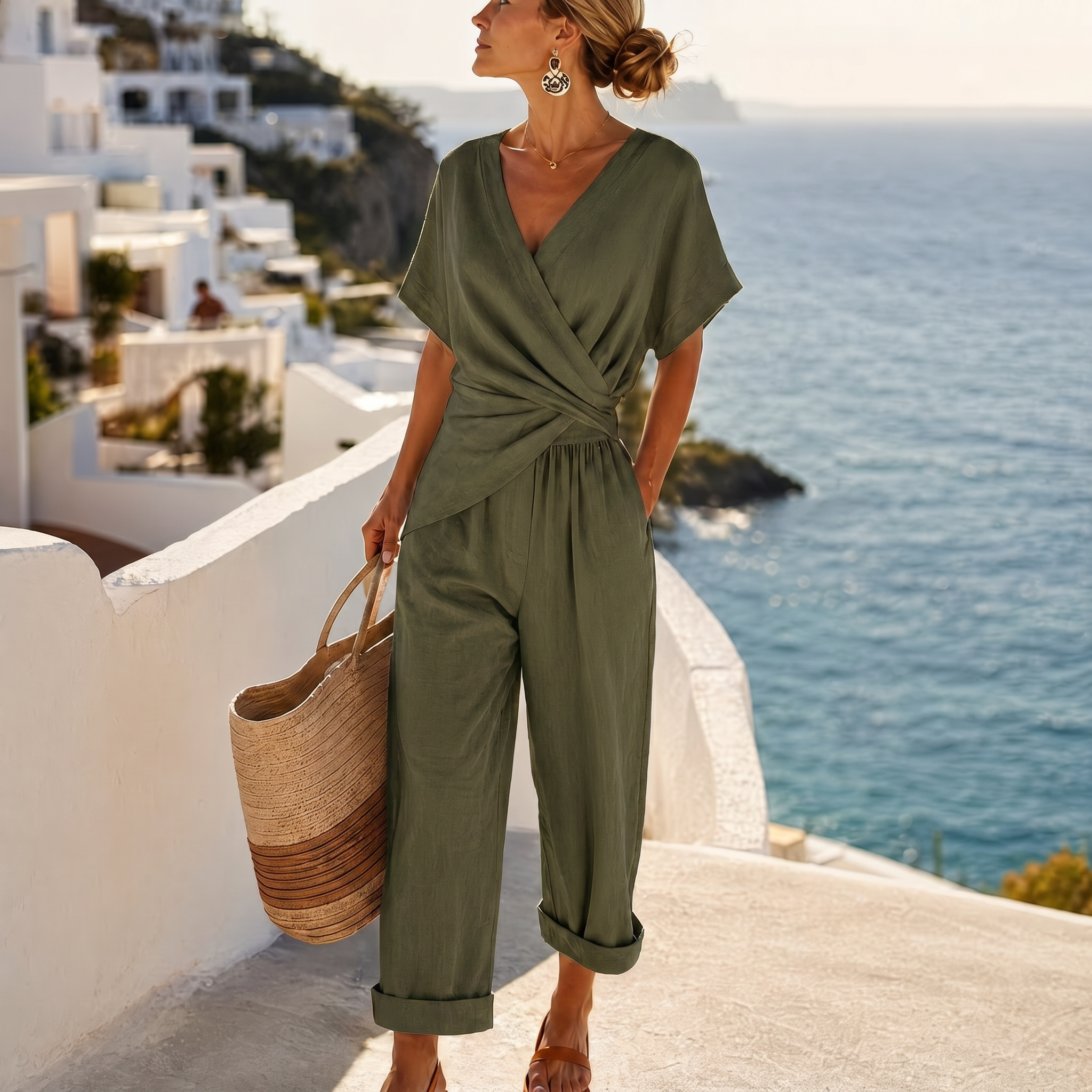 WRAP TROUSER SET FOR WOMEN