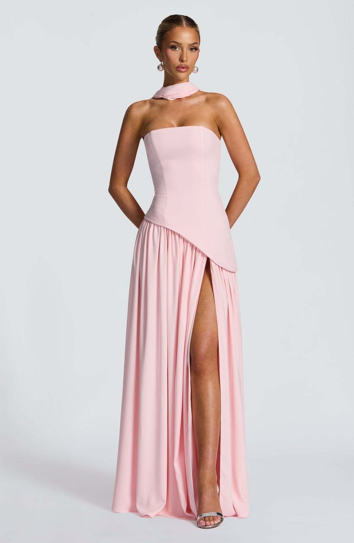 LINA | Strapless Maxi Dress with High Split