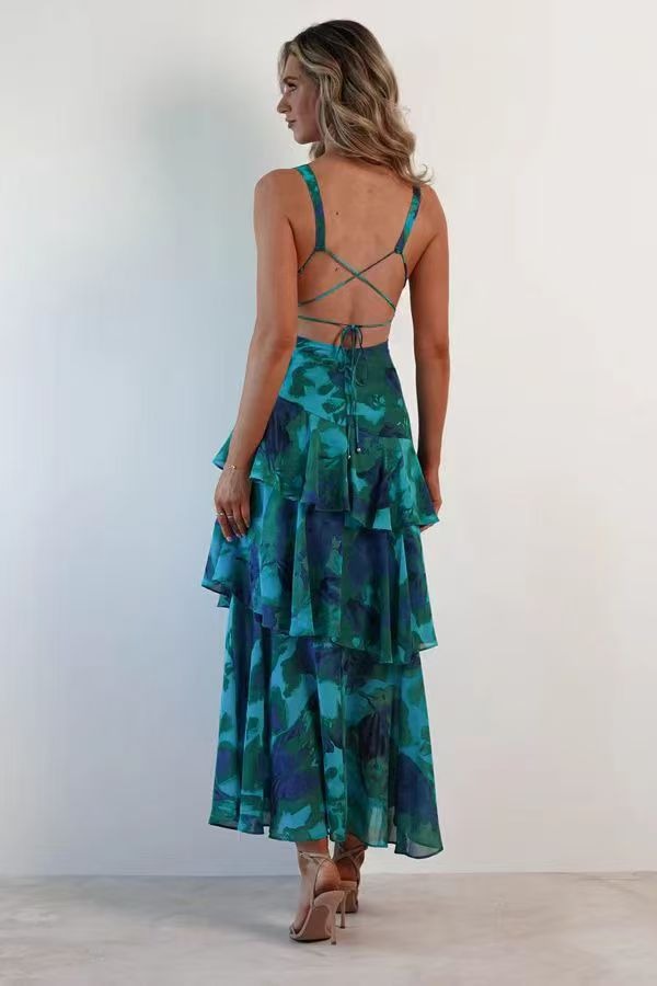 LISA | Floral Ruffle Maxi Dress