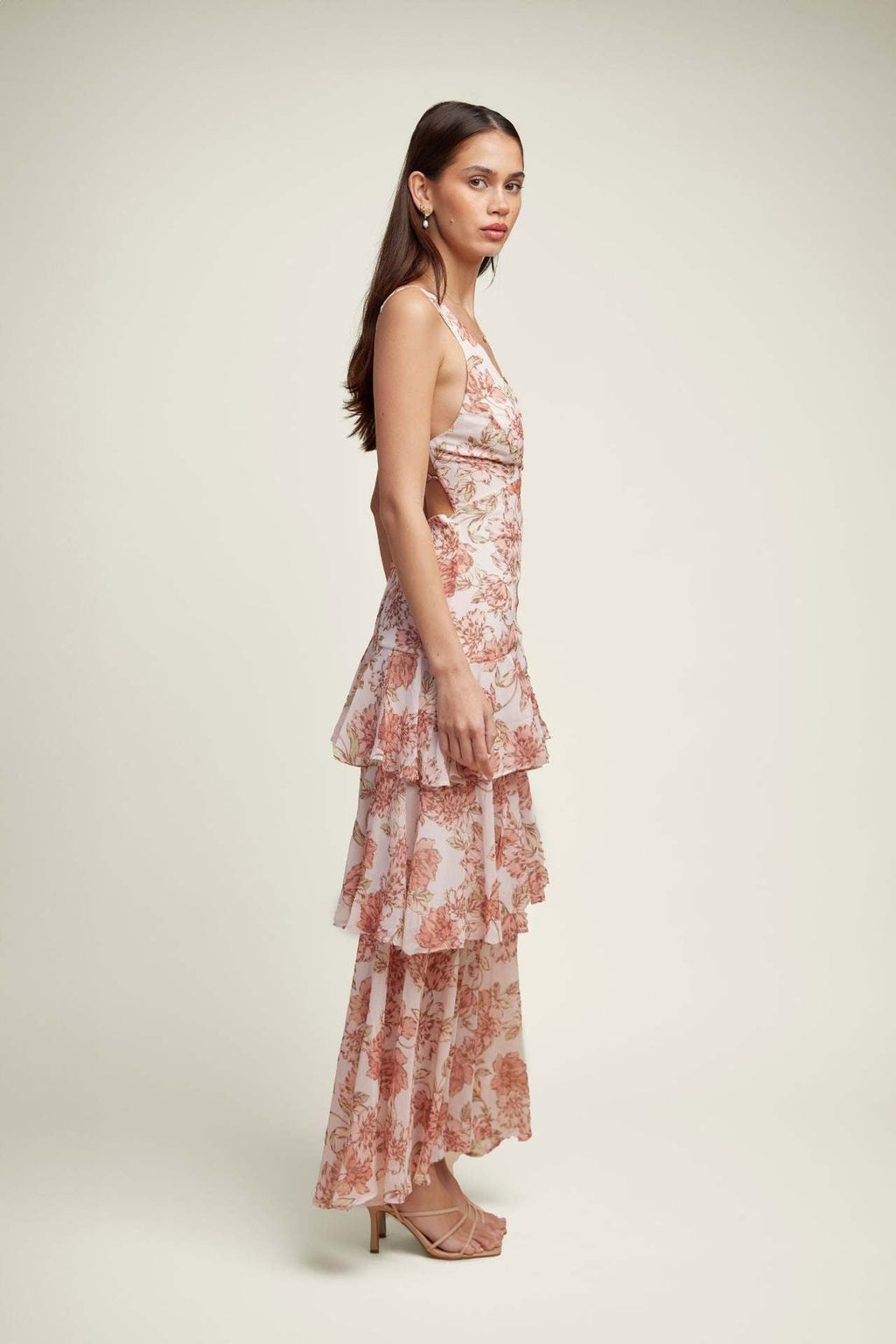 LISA | Floral Ruffle Maxi Dress