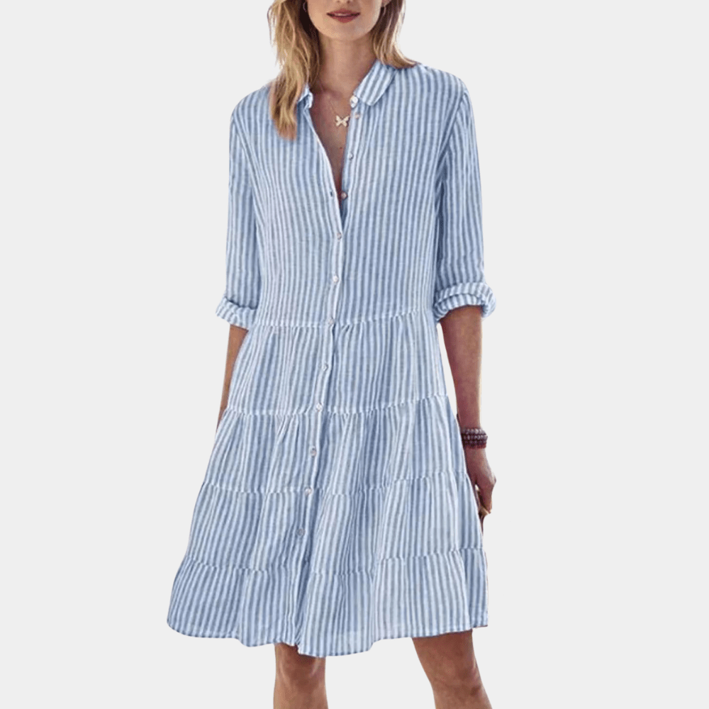 Ladies Striped Layered Mini Dress