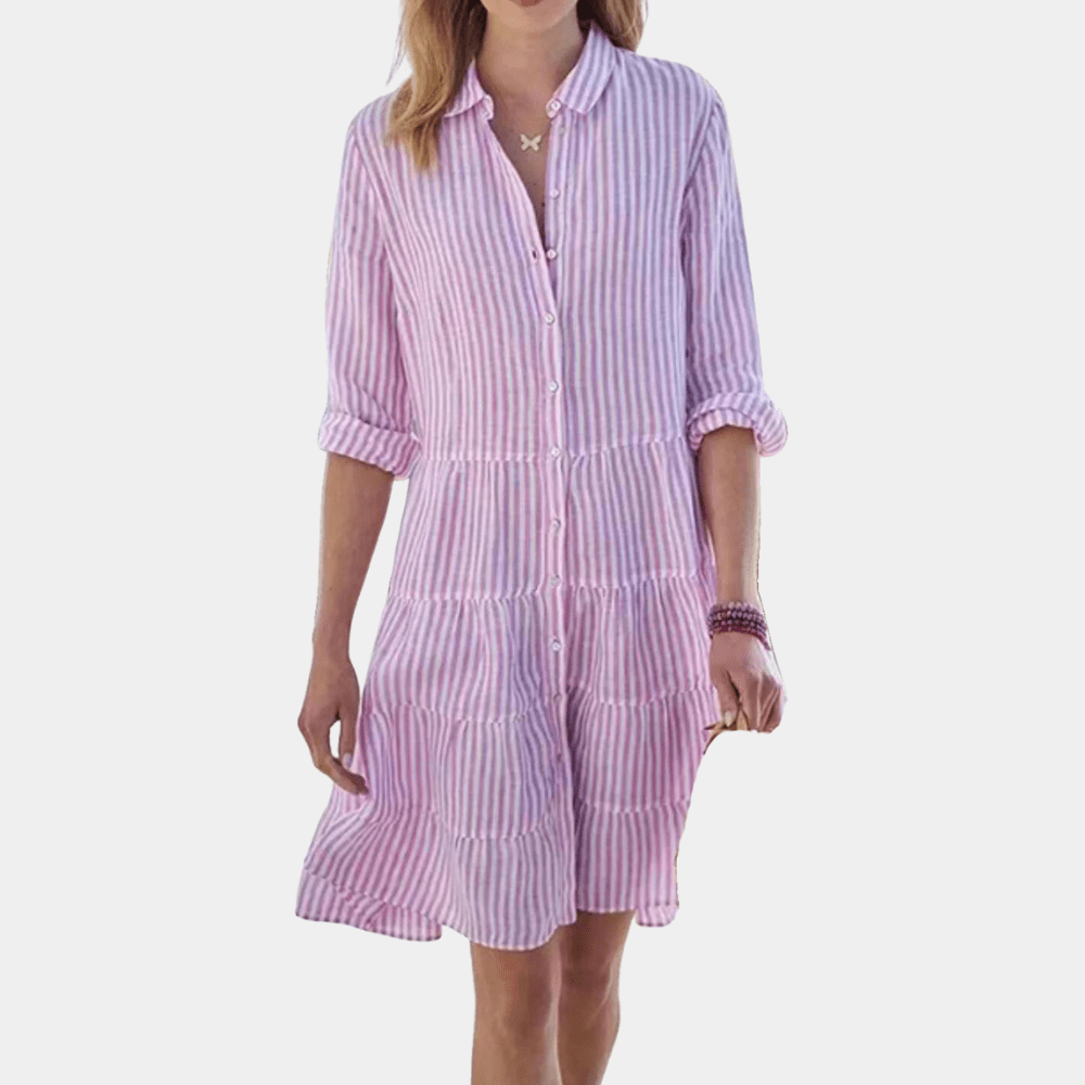 Ladies Striped Layered Mini Dress