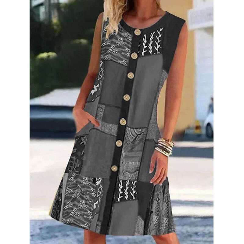 Women's Sleeveless A-Line Midi Dress