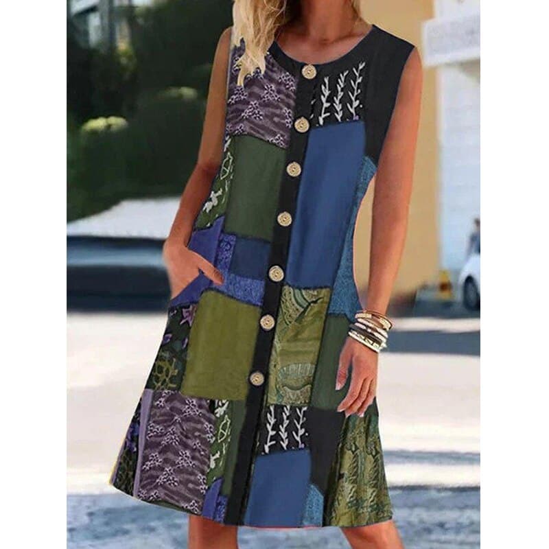Women's Sleeveless A-Line Midi Dress