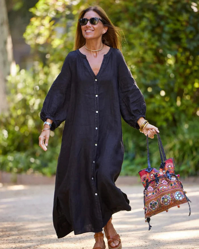Ladies' Maxi Dress with Buttons