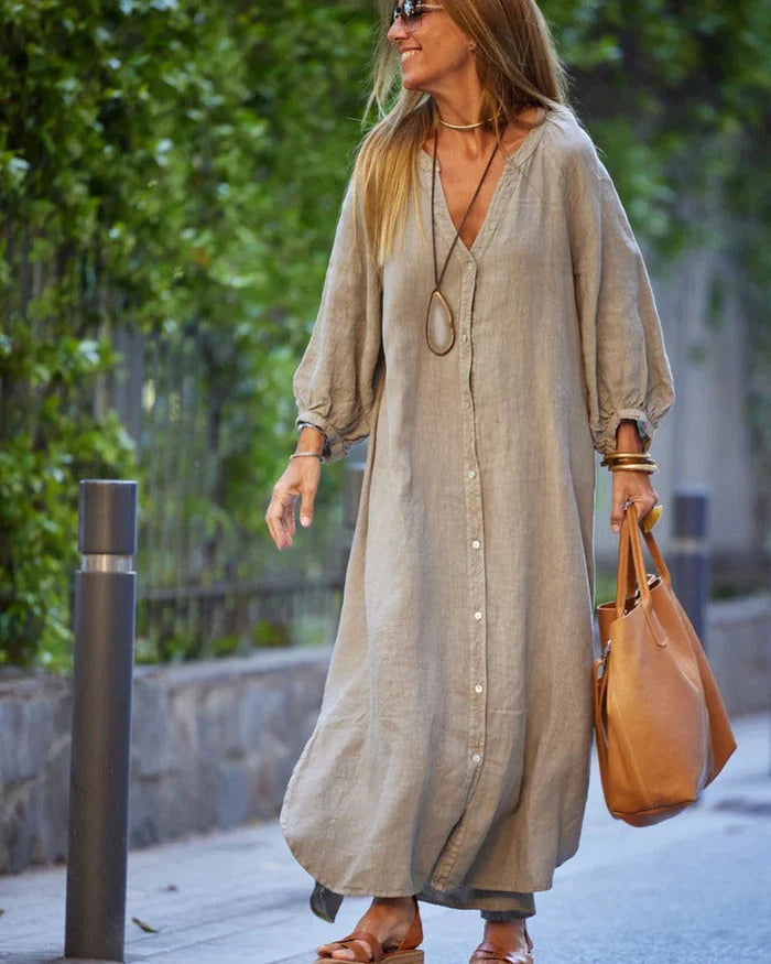 Ladies' Maxi Dress with Buttons