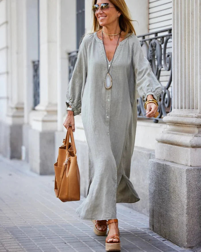 Ladies' Maxi Dress with Buttons