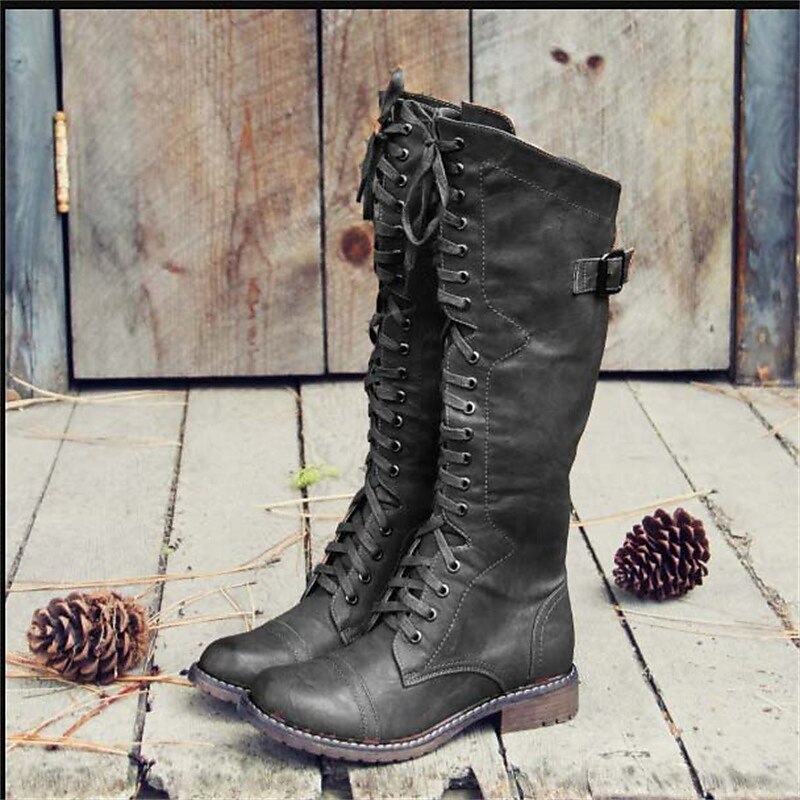 Lena | Women's High Lace-Up Riding Boots