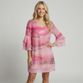 Ladies V-Neck Shift Mini Dress