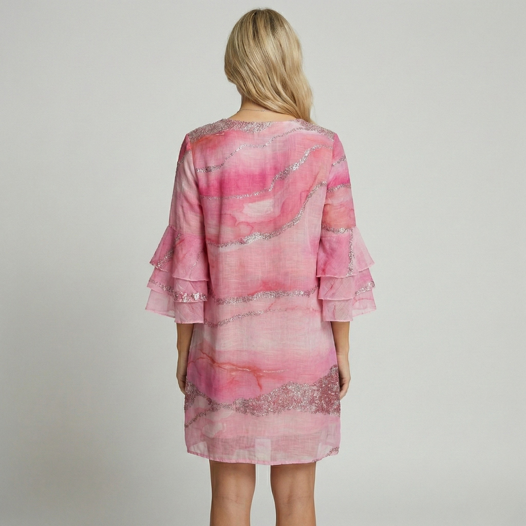 Ladies V-Neck Shift Mini Dress