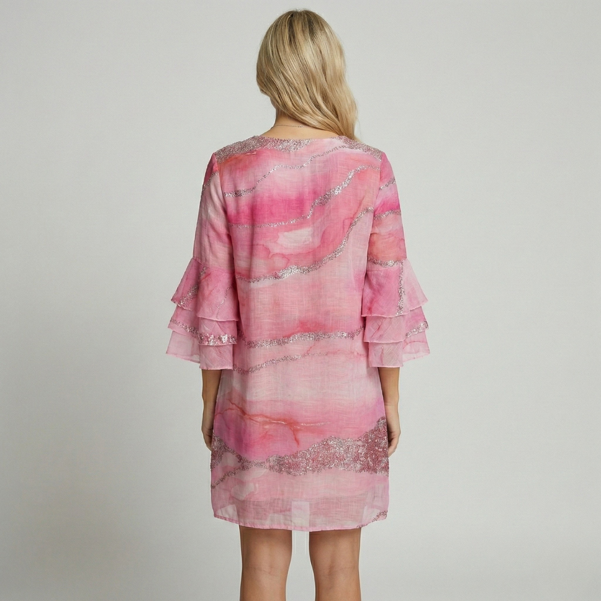 Ladies V-Neck Shift Mini Dress
