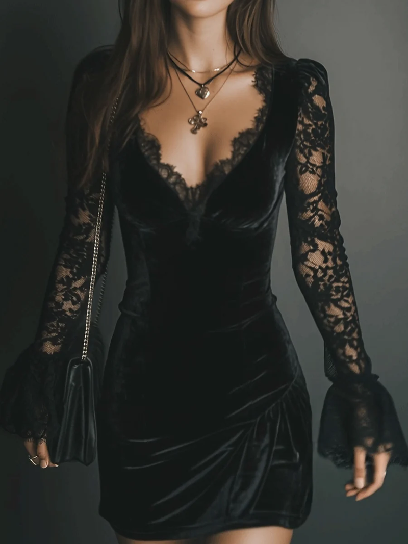 Ladies' Mini Dress with Long Sleeves