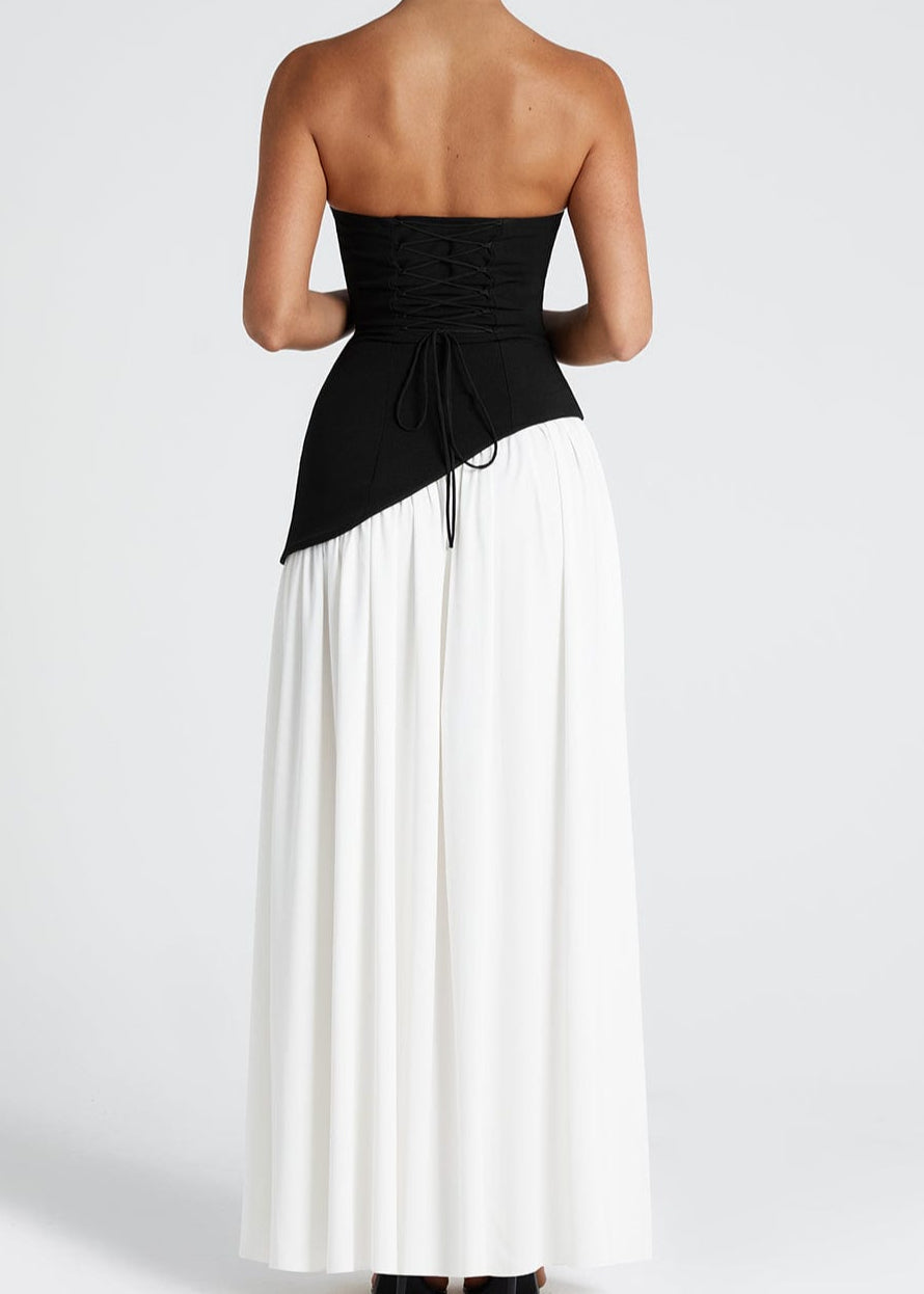 LINA | Strapless Maxi Dress with High Split