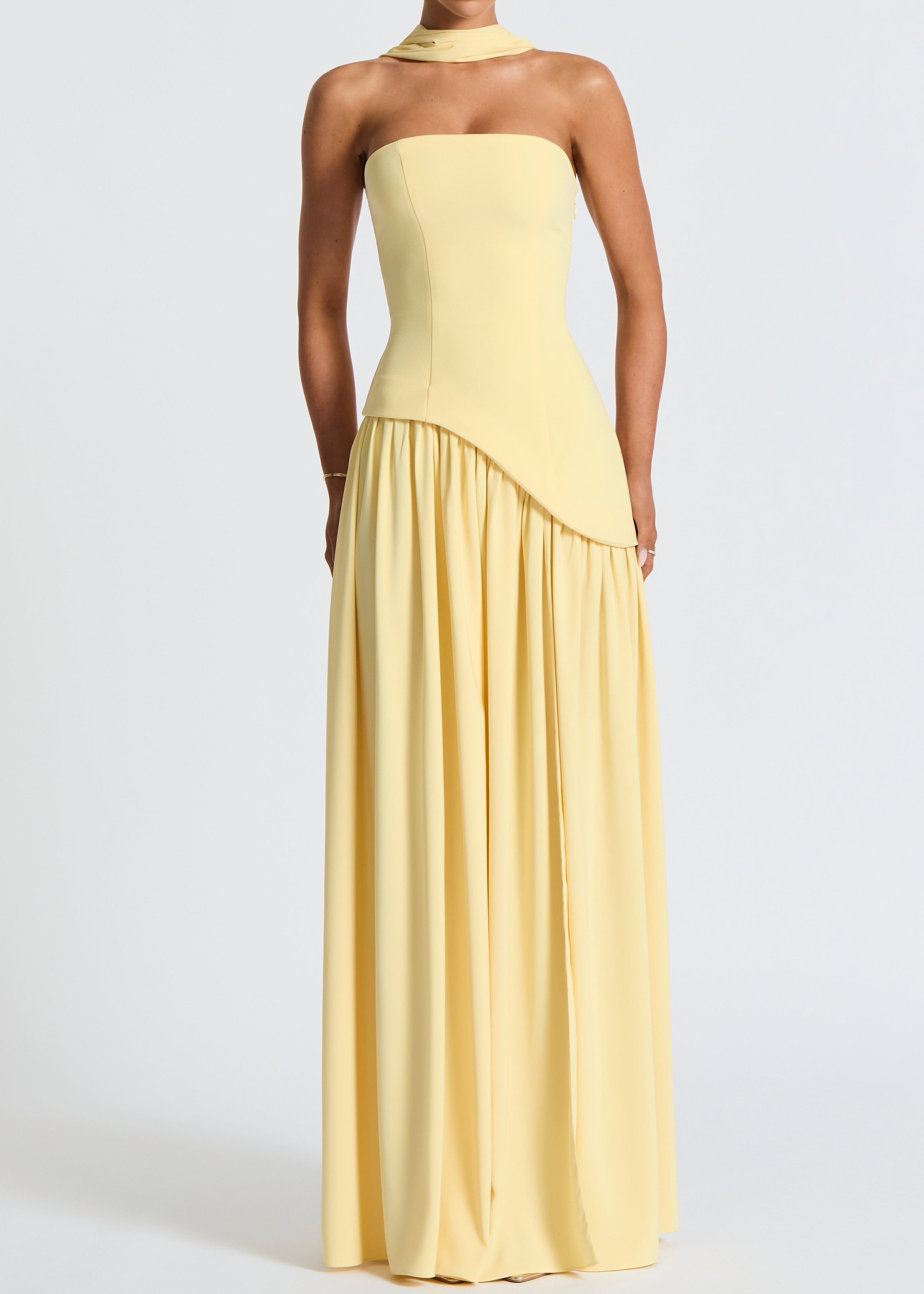 LINA | Strapless Maxi Dress with High Split