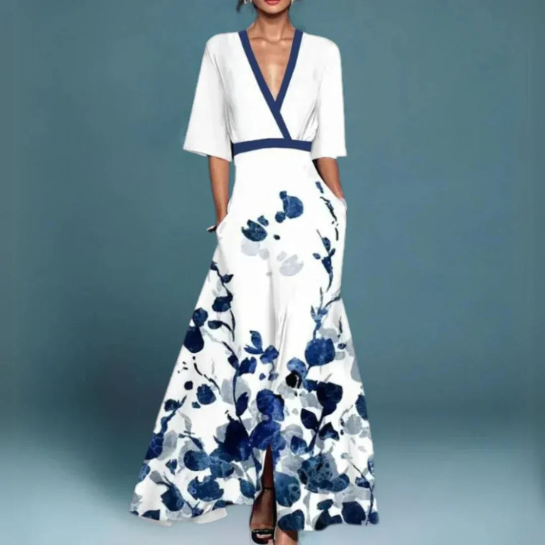 Ladies Floral A-Line Maxi Dress