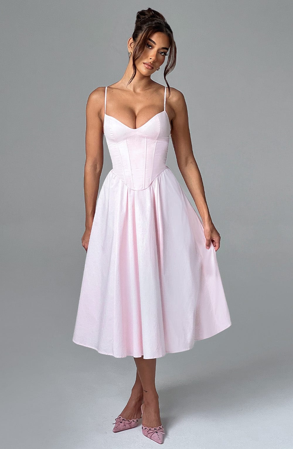 MAILEEN | Elegant Midi Dress in Corset Style