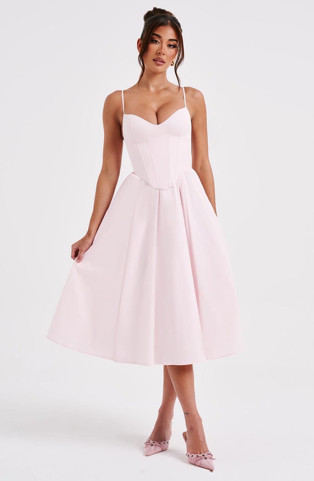 MAILEEN | Elegant Midi Dress in Corset Style