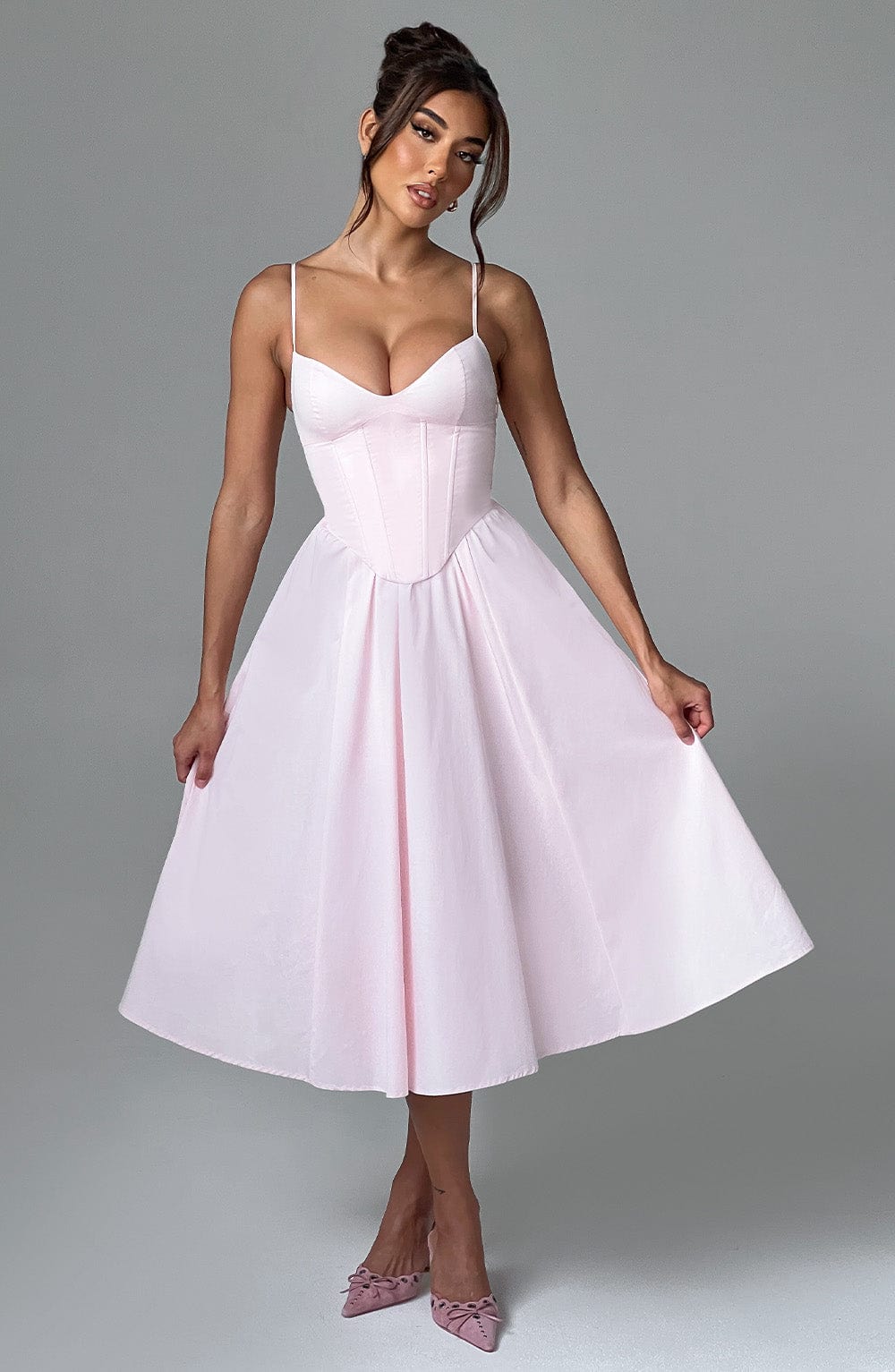 MAILEEN | Elegant Midi Dress in Corset Style